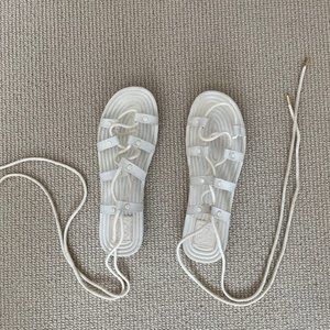 Tory Burch gladiator lace-up sandal, size 10, white